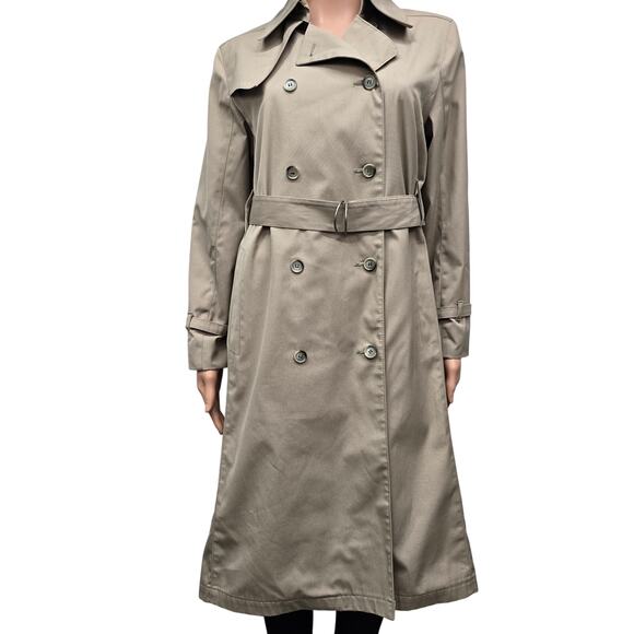 Vintage London Fog Iconic Trench Coat 8 Pet Double Breasted Belted Union Made 8P - Picture 3 of 12